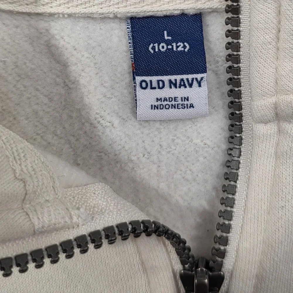 Old‎ Navy Boys Large 10-12 Quarter Zip Sweatshirt Cream Navy Colorblock Pullover